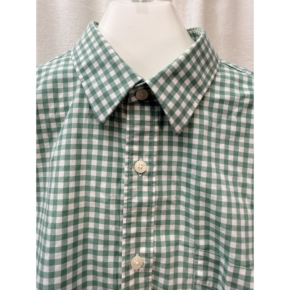 UNTUCKit Men's XL Green and White Check 100% Cotton